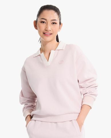  SKECHERS - Áo sweatshirt nữ cổ V tay dài Pullover 