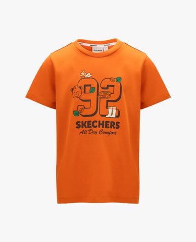  SKECHERS - Áo thun bé trai tay ngắn in hoạ tiết 
