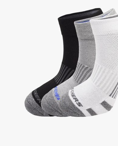  SKECHERS - Set 3 đôi vớ nam cổ thấp phối logo thời trang 