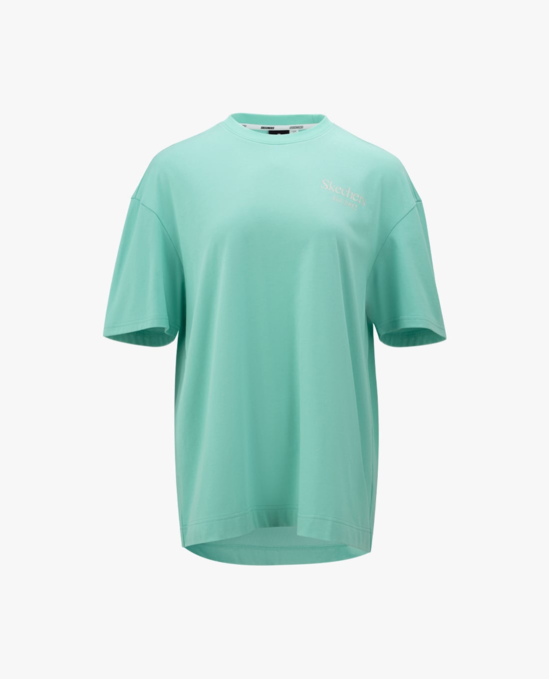 SKECHERS - Áo thun nữ cổ tròn tay ngắn in logo