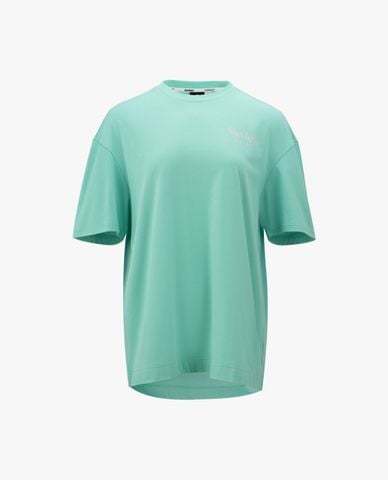  SKECHERS - Áo thun nữ cổ tròn tay ngắn in logo 