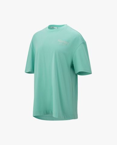  SKECHERS - Áo thun nữ cổ tròn tay ngắn in logo 