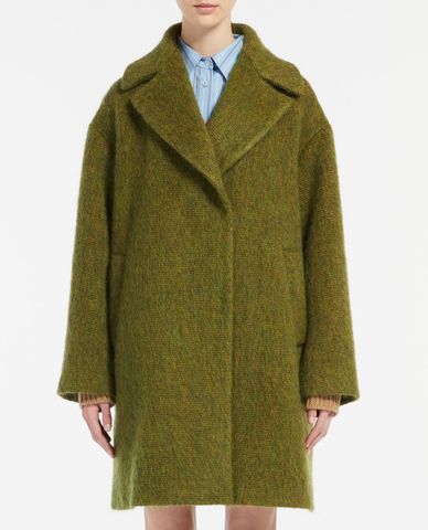  WEEKEND MAX MARA - Áo khoác dạ lông cừu nữ phom suông dài hiện đại Caraibi 