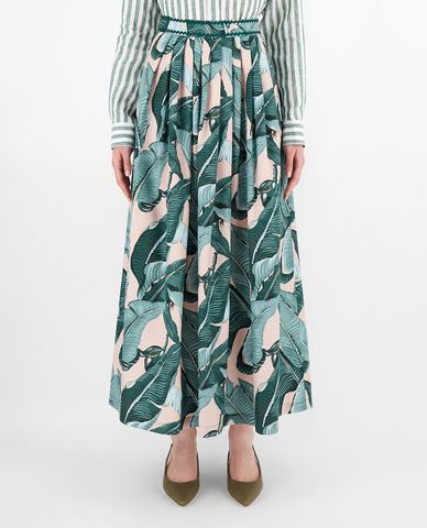  WEEKEND MAX MARA - Chân váy maxi xếp li Cotton Poplin 