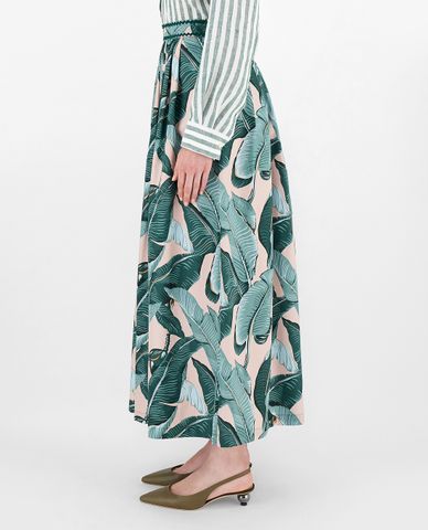  WEEKEND MAX MARA - Chân váy maxi xếp li Cotton Poplin 