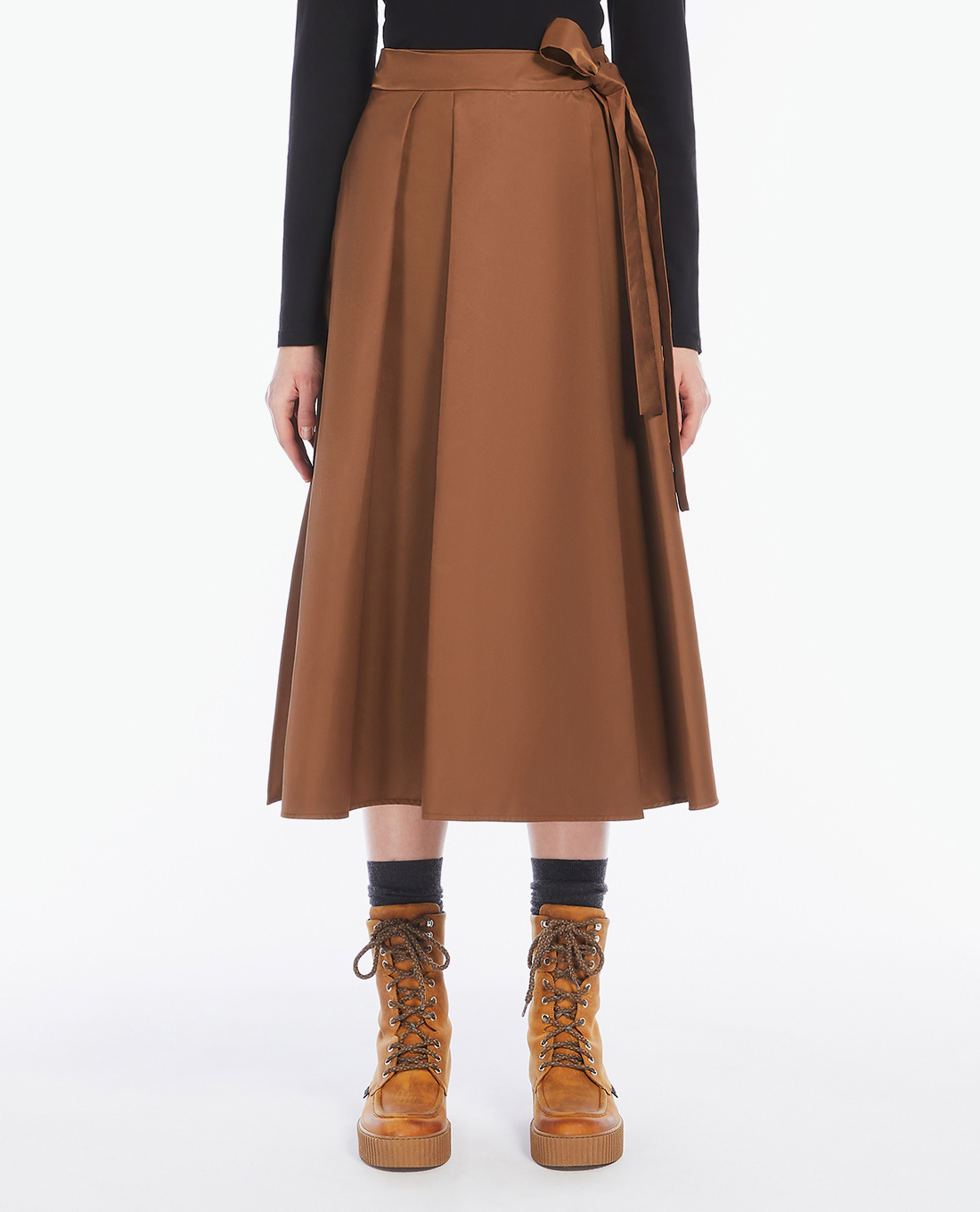 WEEKEND MAX MARA - Chân váy xếp li midi phối nơ Tema