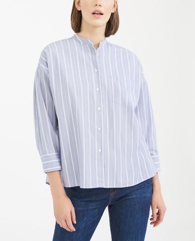  WEEKEND MAX MARA - Áo sơ mi nữ cổ trụ tay dài phom suông Camasa 