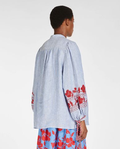  WEEKEND MAX MARA - Áo sơ mi nữ cổ trụ tay dài Legno 