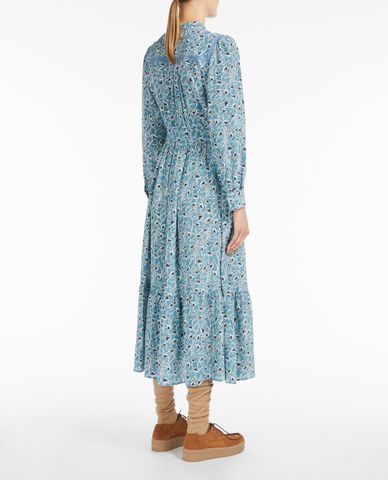  WEEKEND MAX MARA - Đầm midi sơ mi tay dài cột eo Silk Crepe De Chine 