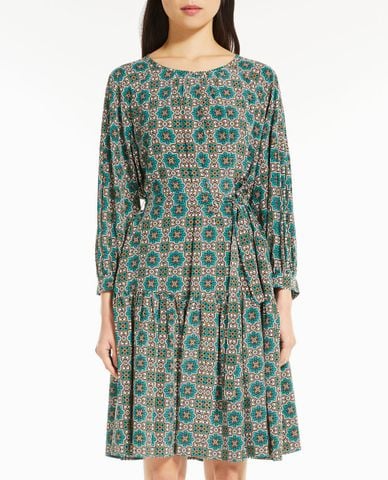  WEEKEND MAX MARA - Đầm mini phom suông tay dài Silk Crepe De Chine 