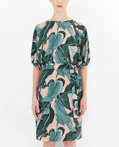  WEEKEND MAX MARA - Đầm midi cổ thuyền ngắn tay phối thắt lưng thời trang 