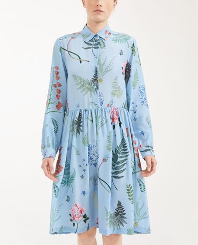  WEEKEND MAX MARA - Đầm mini cổ bẻ tay dài xếp li hiện đại 