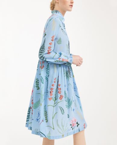  WEEKEND MAX MARA - Đầm mini cổ bẻ tay dài xếp li hiện đại 