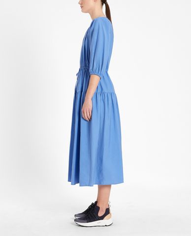  WEEKEND MAX MARA - Đầm midi tay ngắn cổ tròn xếp li thời trang 