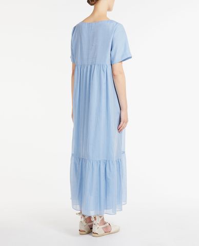  WEEKEND MAX MARA - Đầm maxi ngắn tay cổ tròn xếp li David 