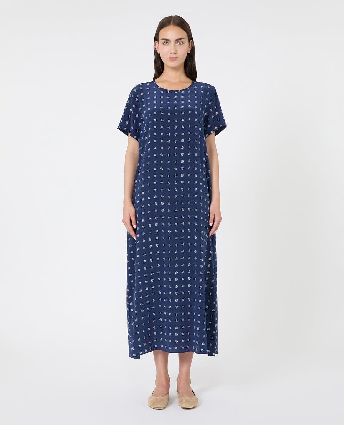 WEEKEND MAX MARA - Đầm midi cổ tròn tay ngắn Revere