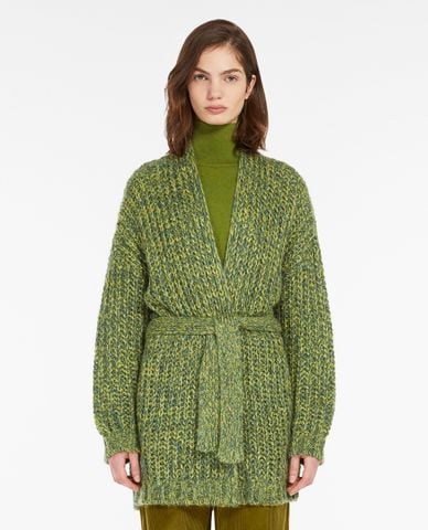  WEEKEND MAX MARA - Áo khoác nữ dệt kim dáng dài phối dây buộc Josef 