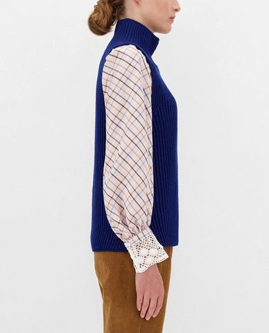  WEEKEND MAX MARA - Áo sweater nữ sát nách cổ lọ Wool Yarn 