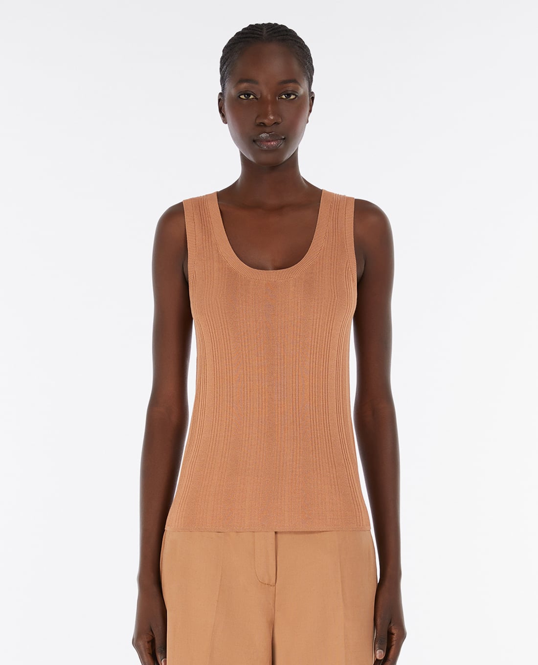 WEEKEND MAX MARA - Áo ba lỗ nữ cổ tròn phom ôm Ceylon