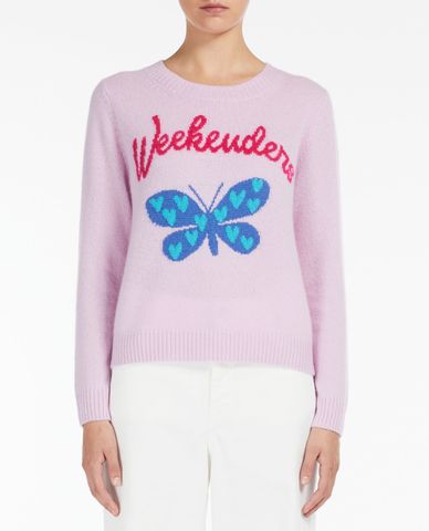  WEEKEND MAX MARA - Áo dệt kim nữ cổ tròn tay dài Cashmere 