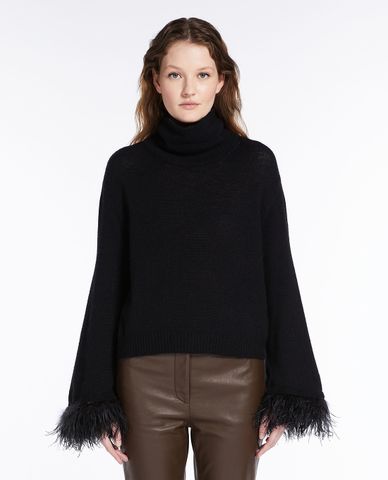  WEEKEND MAX MARA - Áo dệt kim nữ tay dài ống loe Polo 