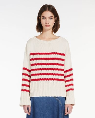  WEEKEND MAX MARA - Áo sweater dệt kim tay dài cổ thuyền Spider 