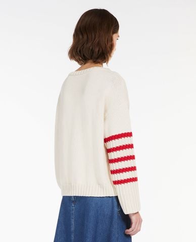  WEEKEND MAX MARA - Áo sweater dệt kim tay dài cổ thuyền Spider 