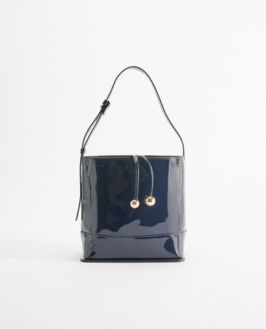  WEEKEND MAX MARA - Túi xách tay nữ chữ nhật phối dây rút thời trang 