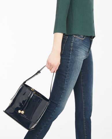  WEEKEND MAX MARA - Túi xách tay nữ chữ nhật phối dây rút thời trang 