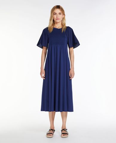  WEEKEND MAX MARA - Đầm xếp li midi cổ tròn tay ngắn Kelly 
