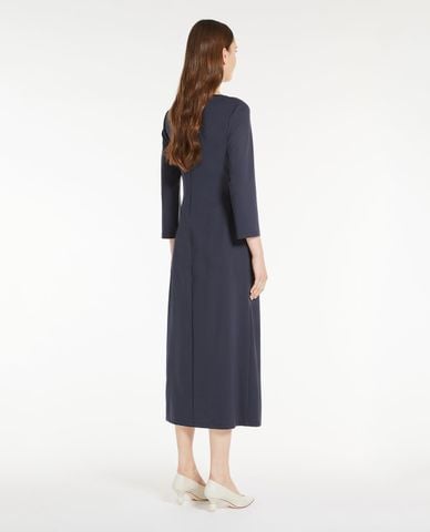  WEEKEND MAX MARA - Đầm midi cổ tròn tay dài xẻ tà phối xếp li Gessy 