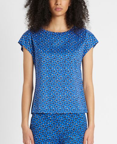  WEEKEND MAX MARA - Áo kiểu nữ cổ tròn tay ngắn Cotton Jersey 