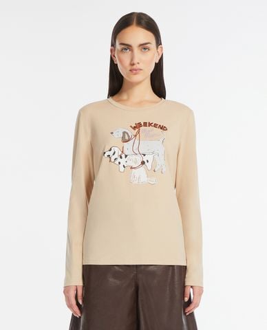  WEEKEND MAX MARA - Áo sweater tay dài cổ tròn in hoạ tiết Opaco 