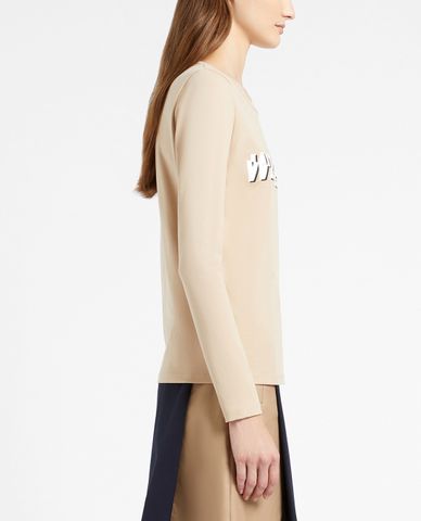  WEEKEND MAX MARA - Áo thun nữ cổ tròn tay dài thời trang 