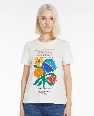  WEEKEND MAX MARA - Áo thun nữ cổ tròn tay ngắn Chopin 