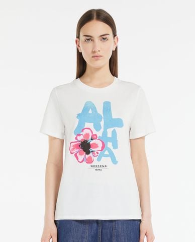  WEEKEND MAX MARA - Áo thun cổ tròn tay ngắn phối hình in nổi bật Yen 