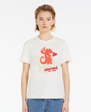  WEEKEND MAX MARA - Áo thun cổ tròn tay ngắn phối hoạ tiết Cinema 