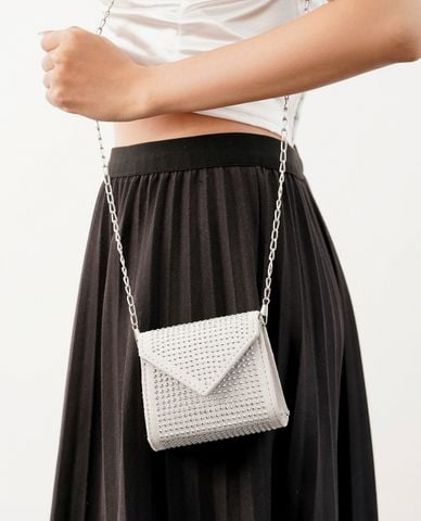  CECI - Túi đeo chéo nữ phom vuông nhỏ đính đá lấp lánh 