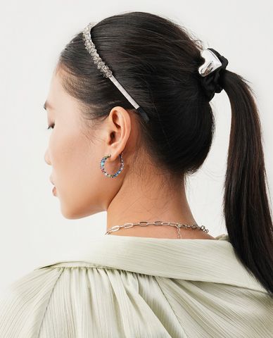  CECI - Băng đô cài tóc nữ đính đá bản nhỏ nữ tính 