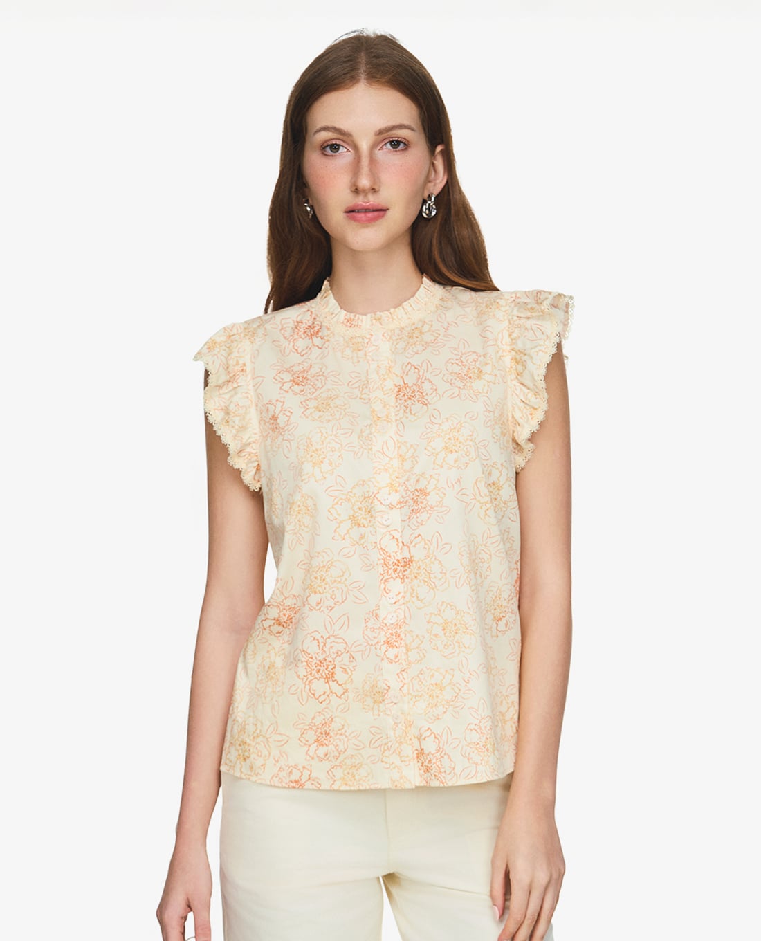 GIGI - Áo kiểu nữ sát nách in họa tiết hoa