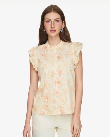  GIGI - Áo kiểu nữ sát nách in họa tiết hoa 