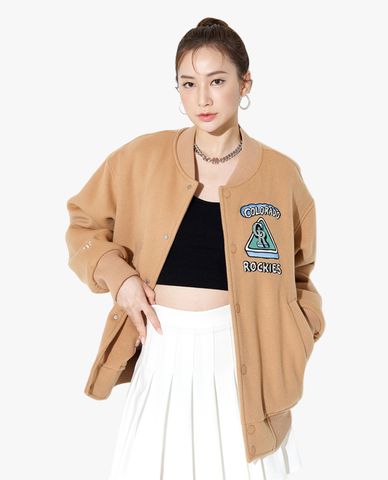  MLB - Áo khoác bomber phối nút cài City 