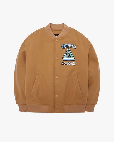  MLB - Áo khoác bomber phối nút cài City 