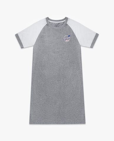  SKECHERS - Đầm mini cổ tròn ngắn tay phom suông thời trang 