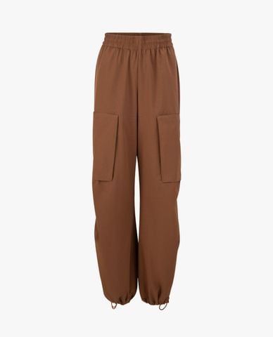  SKECHERS - Quần dài nữ ống rộng lưng thun bo gấu 