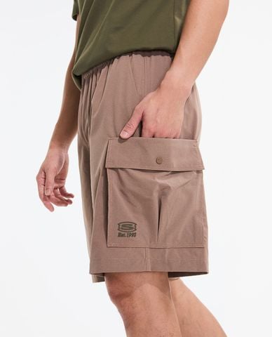  SKECHERS - Quần short nam ống rộng lưng thun phối túi hộp 