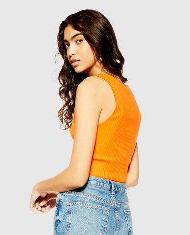  Áo Crop top nữ sát nách Orange Jersey 