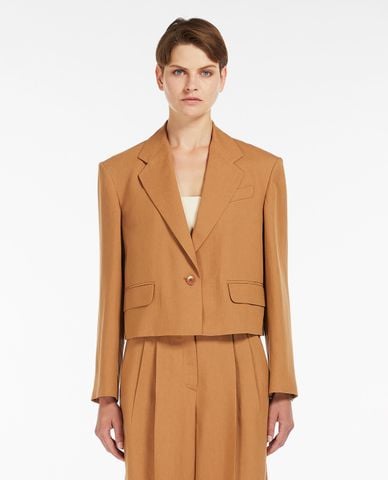  WEEKEND MAX MARA - Áo khoác blazer croptop phối túi nắp gập Cantico 