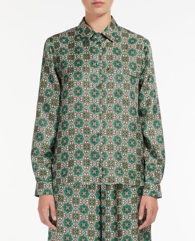  WEEKEND MAX MARA - Áo sơ mi nữ tay dài thanh lịch Silk Twill 
