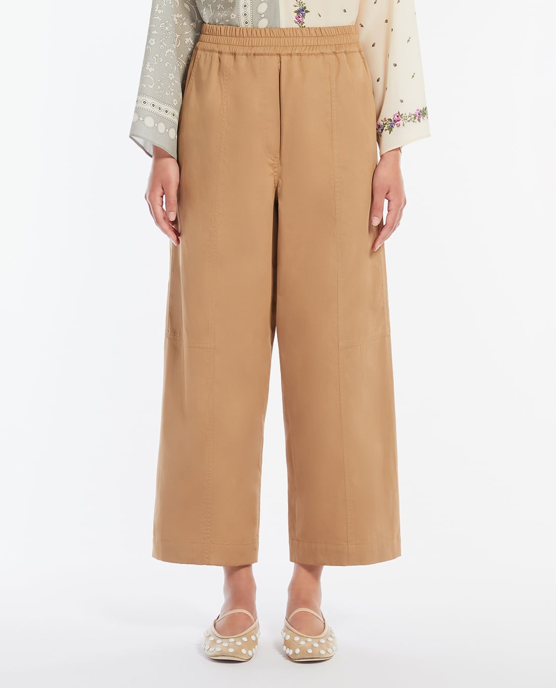 WEEKEND MAX MARA - Quần nữ ống rộng lưng thun Milva